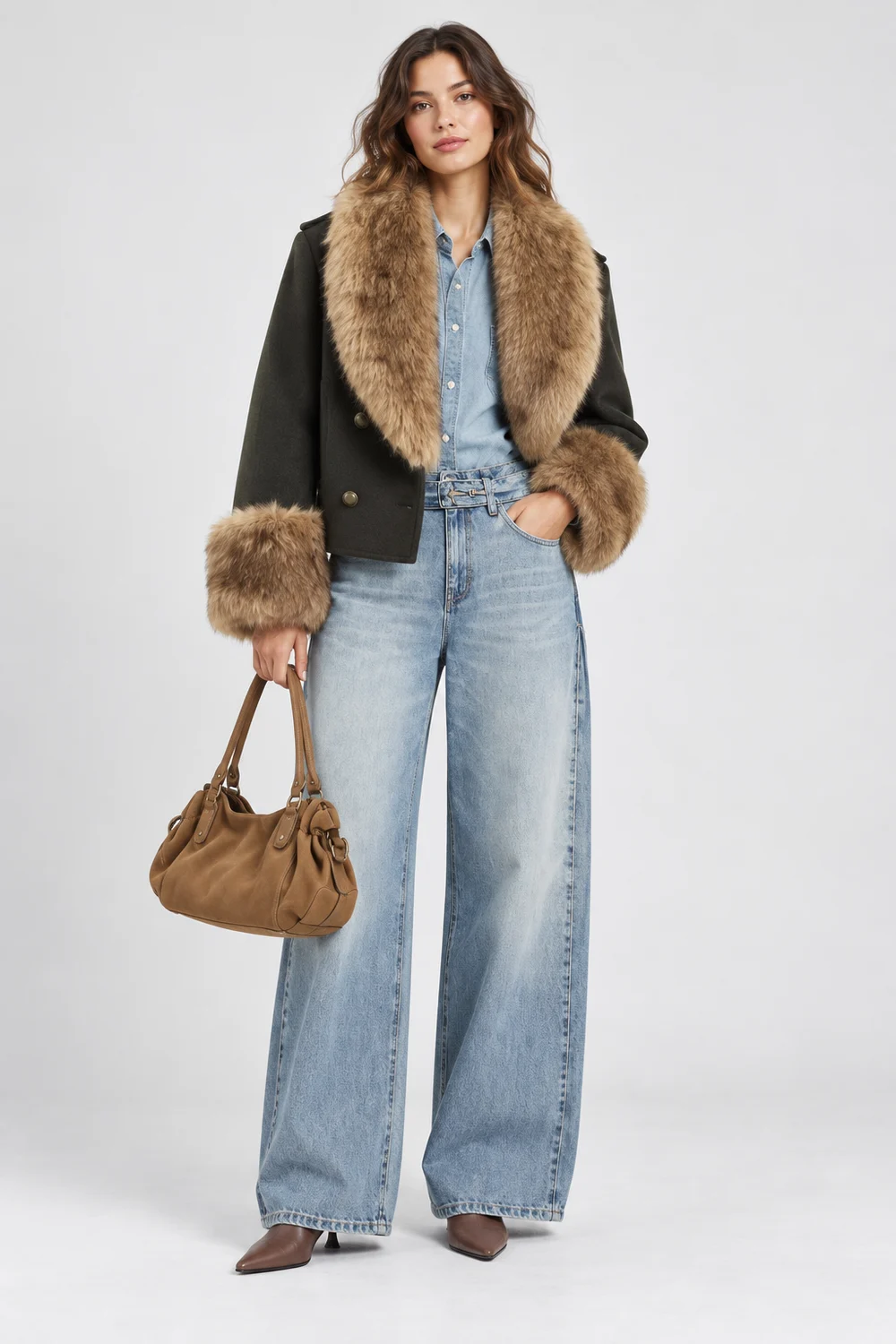 Denim qatları · model üzərində AI görünüşü